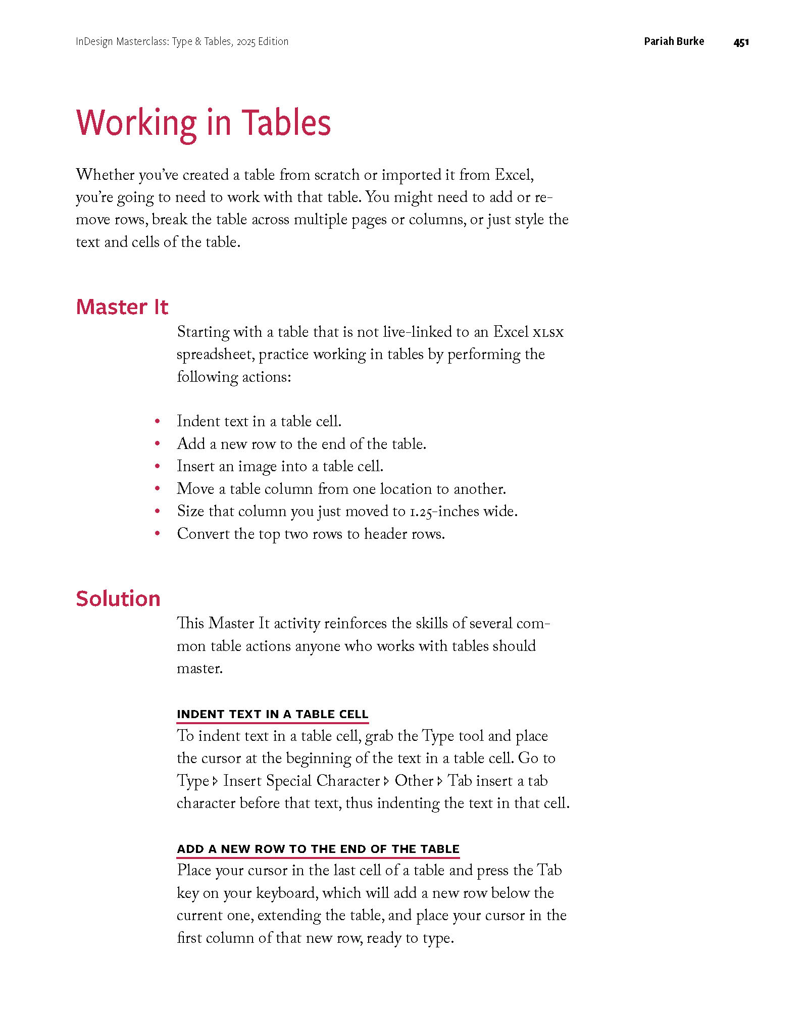 Page from InDesign Masterclass: Type & Tables