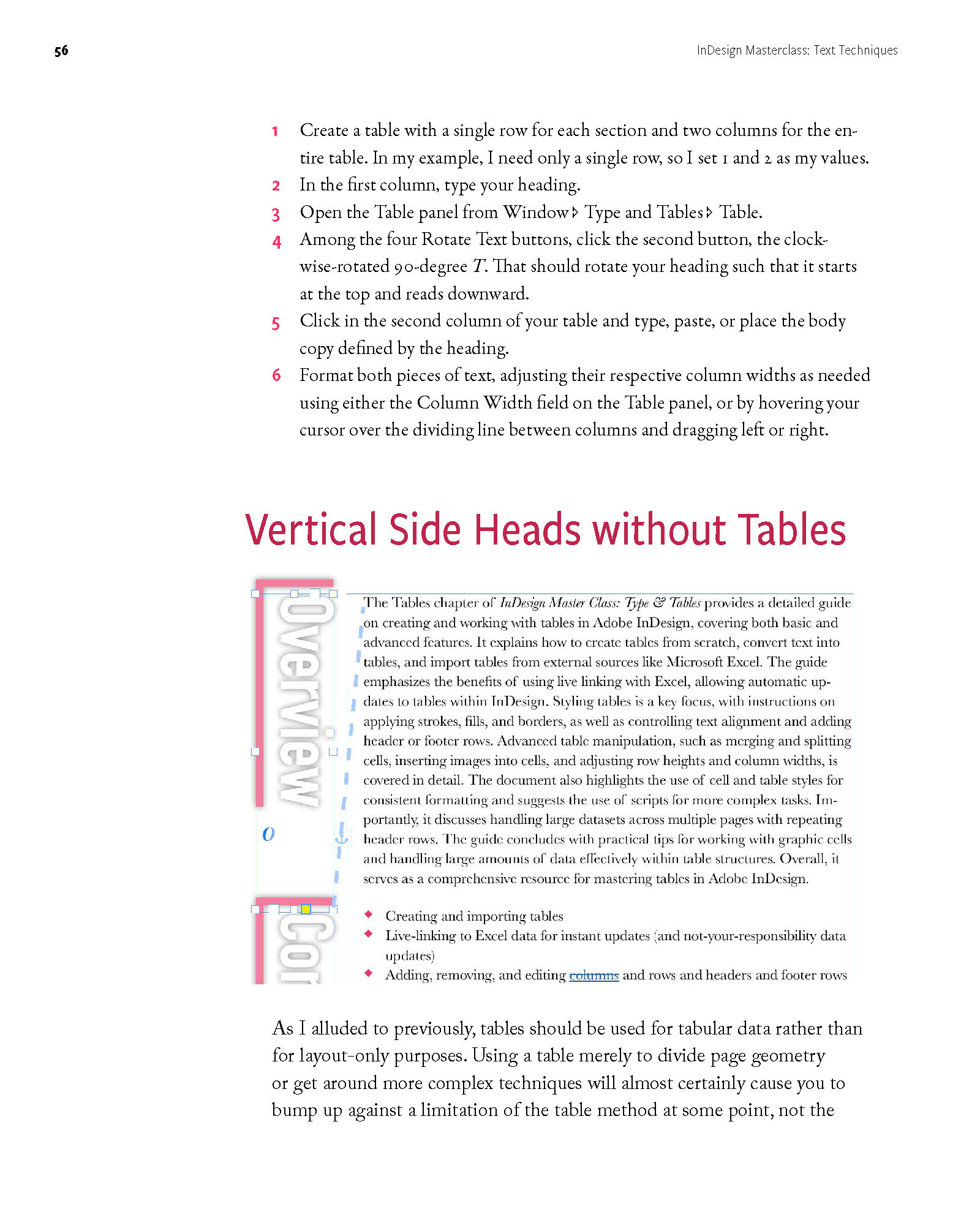Page from InDesign Masterclass: Type & Tables
