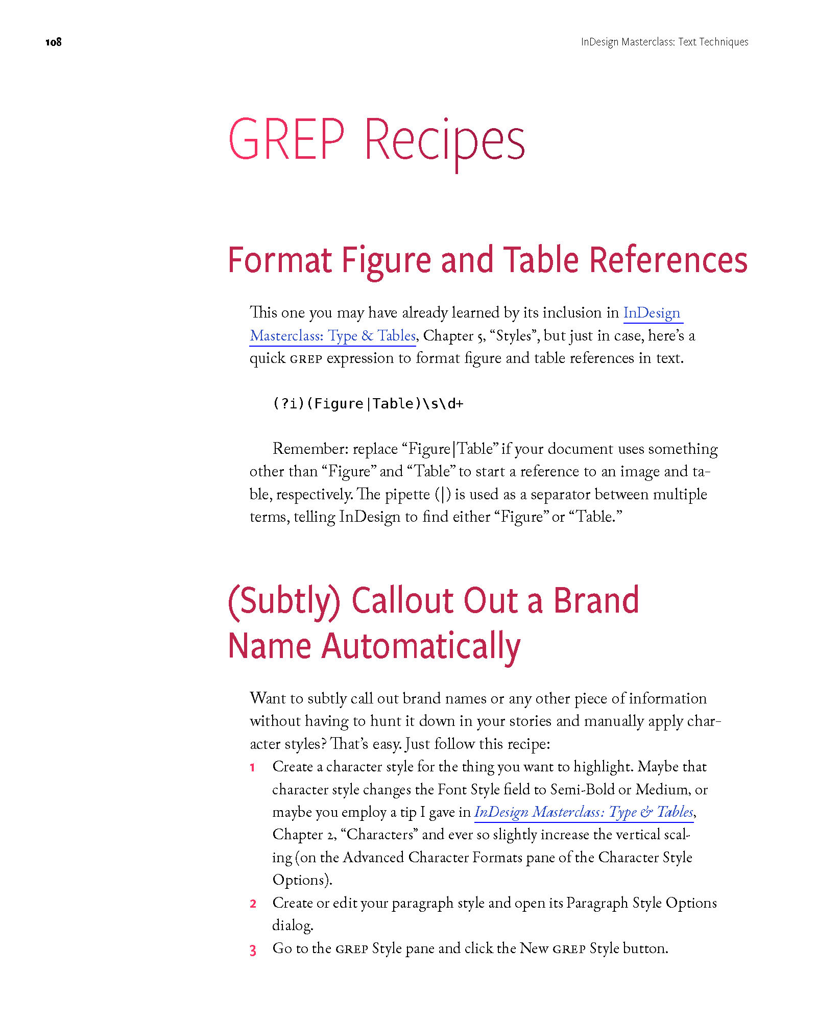 Page from InDesign Masterclass: Type & Tables