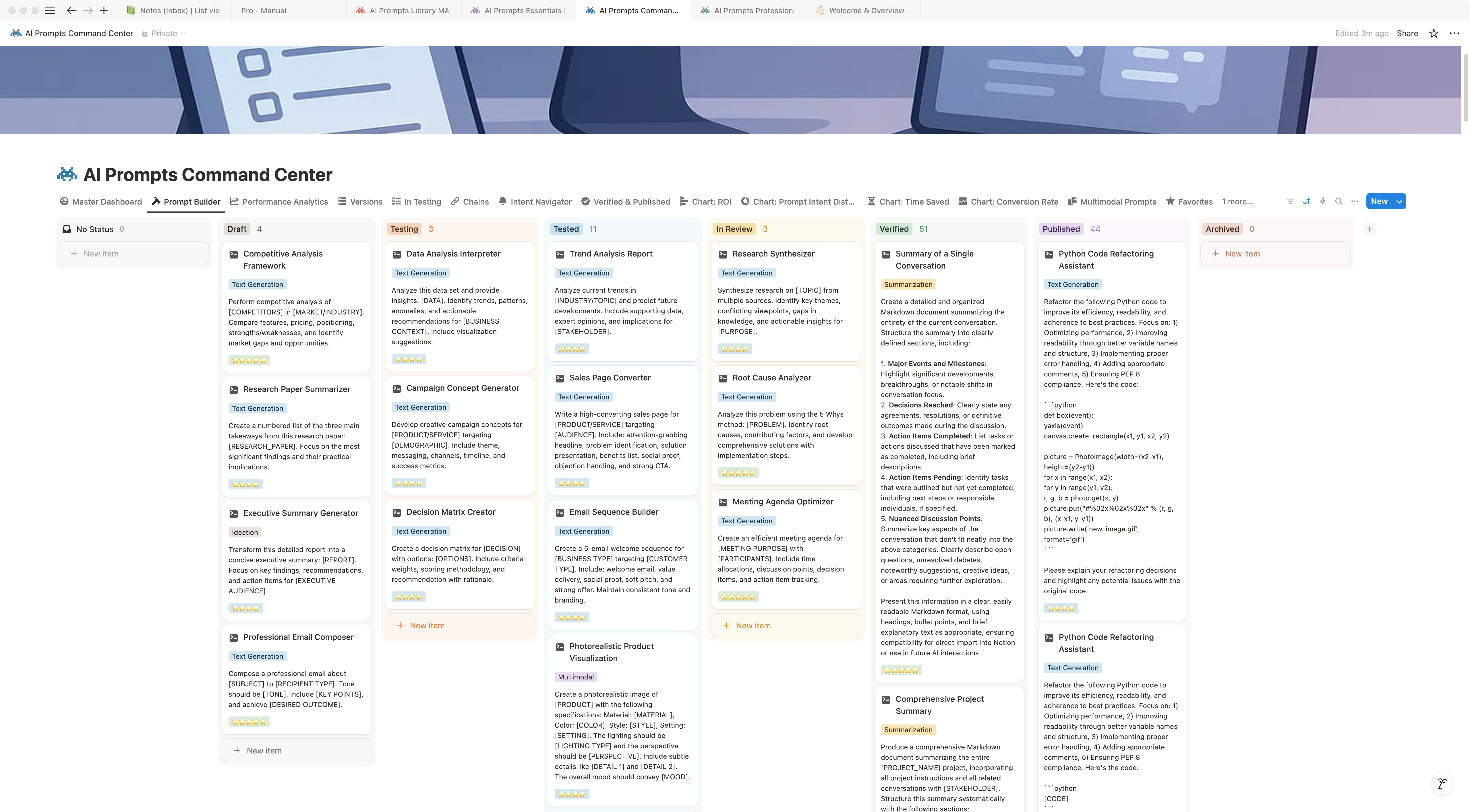 Screen from AI Prompts Enterprise Command Center Notion Template
