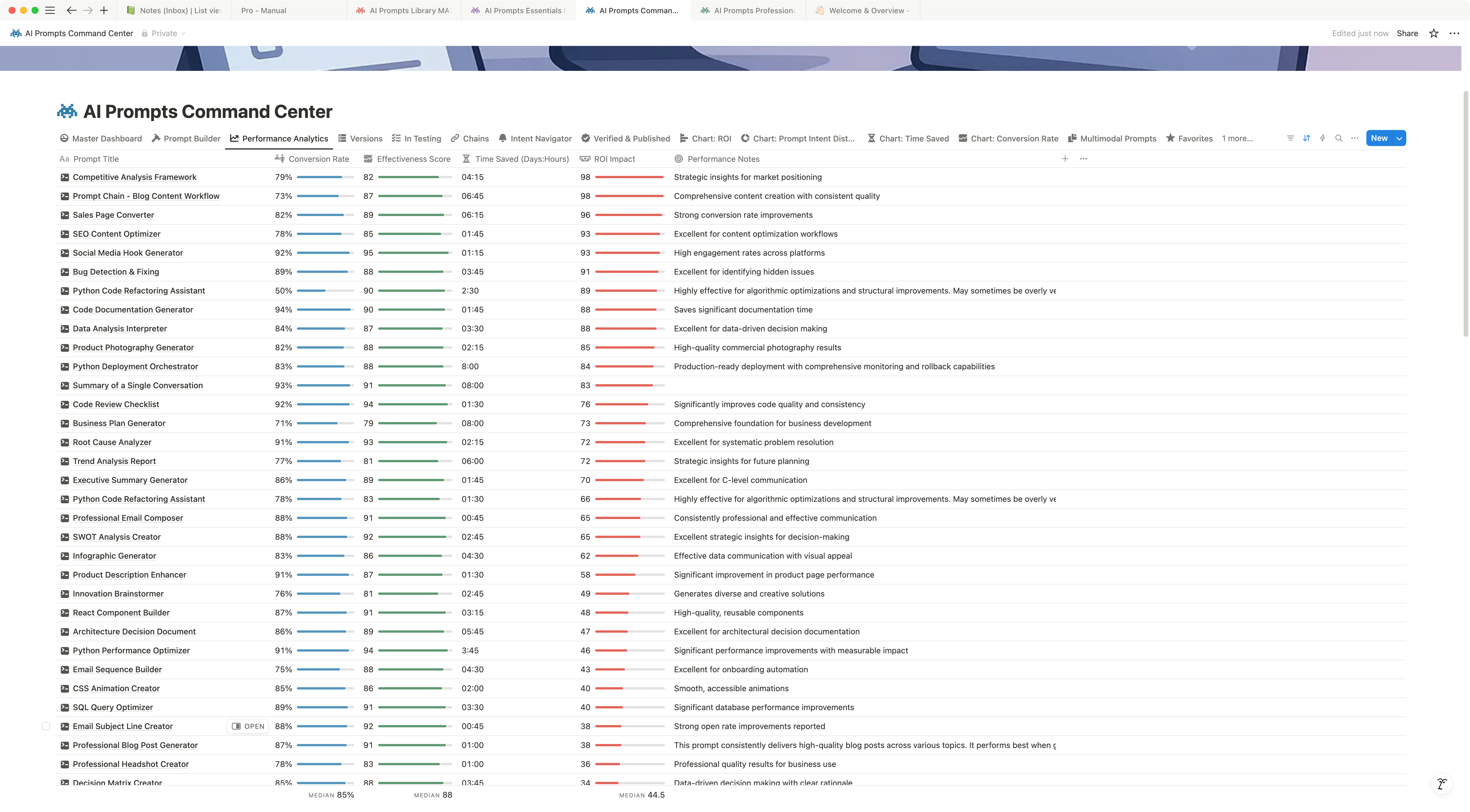 Screen from AI Prompts Enterprise Command Center Notion Template