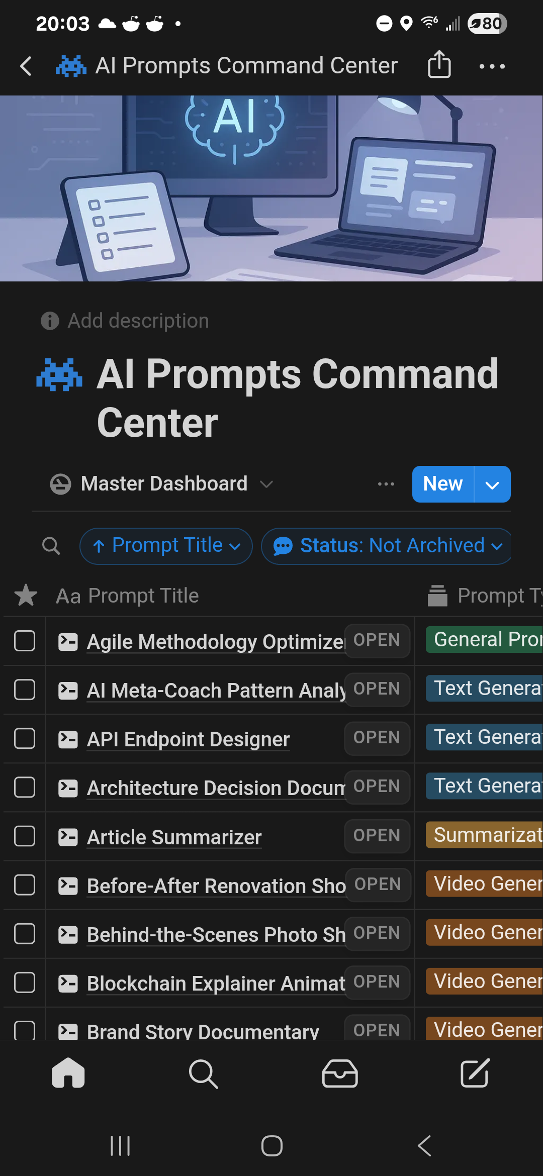 Screen from AI Prompts Enterprise Command Center Notion Template