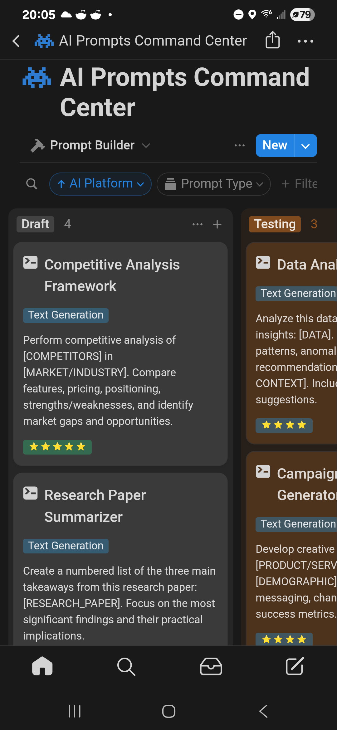 Screen from AI Prompts Enterprise Command Center Notion Template
