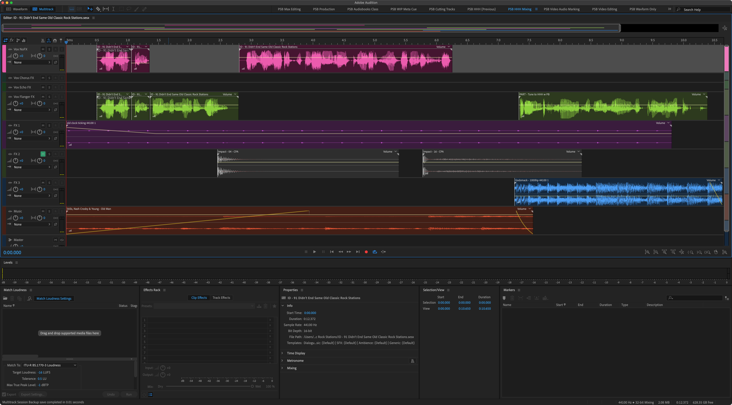 Mixing a radio station ID image in Adobe Audition